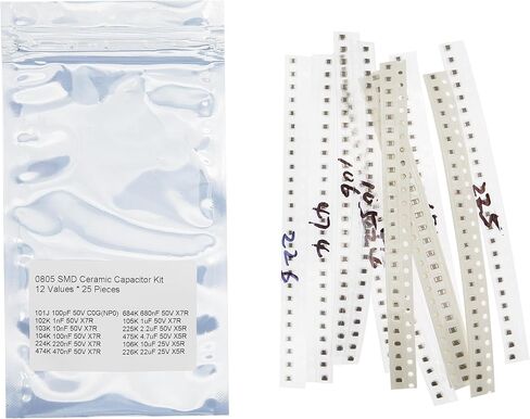 12 قيمة * 25 قطعة 0805 SMD طقم مكثف سيراميك 100pF 1nF 10nF 100nF 220nF 470nF 680nF 1 فائق التوهج 2.2 فائق التوهج 4.7 فائق التوهج 10 فائق التوهج 22 فائق التوهج in Saudi Arabia