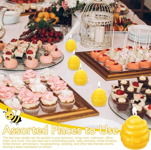 Sosation 20 Sets Beehive Candle Honeycomb Votive Candles with Thank You Tags and Organza Gift Bags for Baby Shower Party Favor Bee Themed Party Decorations Centerpieces for Tables in Saudi Arabia