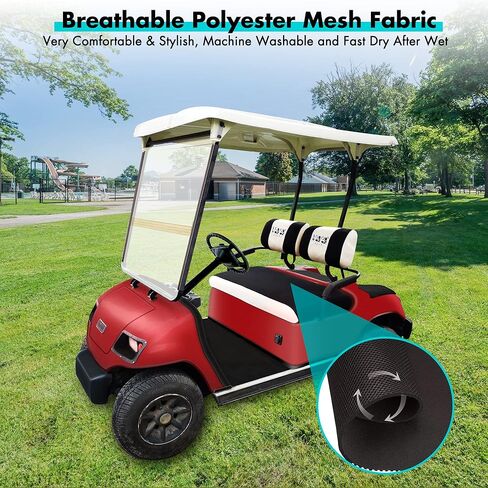 أغطية مقاعد عربة الجولف 10L0L من أجل Yamaha G2 G8 G9 G16 G19 G22 & Club Car DS Pre-2000 EZGO Marathon، غطاء المقعد الأمامي، قماش شبكي بوليستر قابل للغسل، دافئ في الشتاء وبارد في الصيف in Kuwait