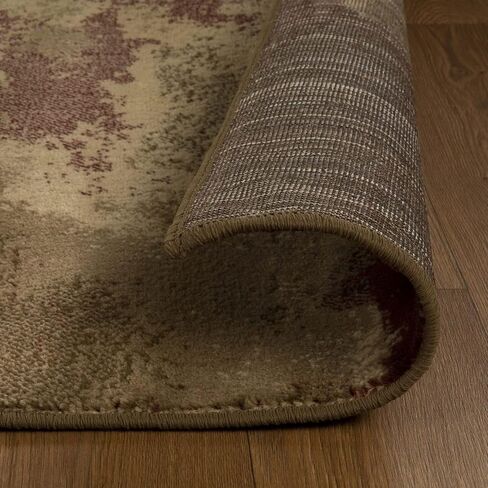 Superior Indoor Large Area Rug, Modern Abstract Throw, Decor for Bedroom, Living Room, Kitchen/Dining, Dorm, Office, Entryway, Hardwood Floor, Jute Backing, Pixie Collection, 8' x 10', Maroon in Saudi Arabia