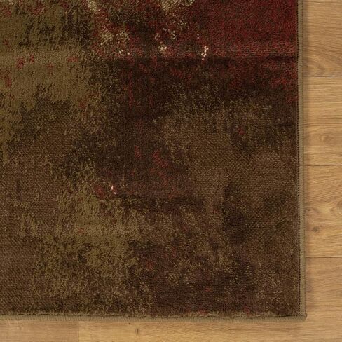Superior Indoor Large Area Rug, Modern Abstract Throw, Decor for Bedroom, Living Room, Kitchen/Dining, Dorm, Office, Entryway, Hardwood Floor, Jute Backing, Pixie Collection, 8' x 10', Maroon in Saudi Arabia