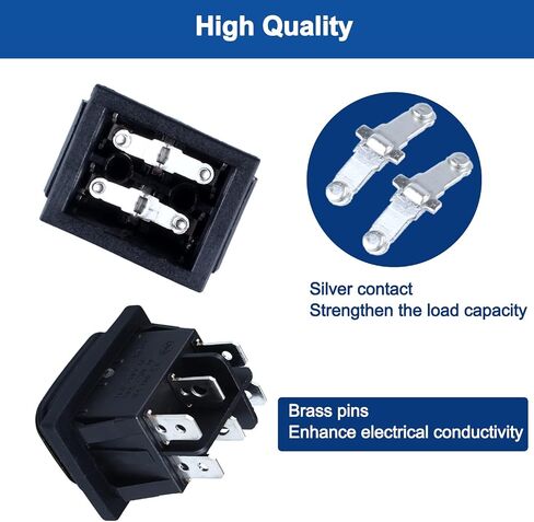 Waterproof Rocker Switch 20A AC 110V 6 Pins 3 Positions ON-Off-ON Toggle Switch with Wires (Latching Green LED) in Saudi Arabia