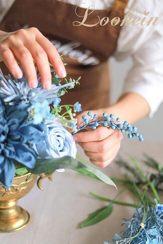 Lookein Artificial Green Stems Bulk, 82 Pcs with 6 Kinds Fake Greenery Filler Stems for Greenery Wedding Bouquet with Artificial Eucalyptus Stem for Centerpieces for Vases, Blessed White in Saudi Arabia