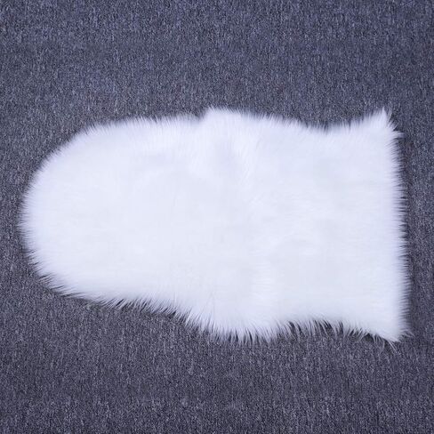 Dikoaina Classic Soft Faux Sheepskin Fur Rug White Fluffy Area Rug Shag Rug Carpets for Bedroom Living Room (2ft x3ft (sheepskin), Beige) in Saudi Arabia