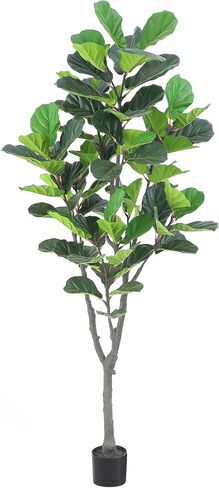 Tall Faux Fiddle Leaf Fig Tree，6ft(72in) Potted Artificial Fiddle Leaf Fig Tree, Fake Fiddle Leaf Tree Indoor Outdoor with Realistic Texture for Home Office Living Room Bedroom Floor Decor. in Saudi Arabia