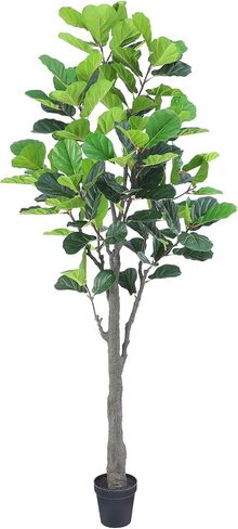 Tall Faux Fiddle Leaf Fig Tree，6ft(72in) Potted Artificial Fiddle Leaf Fig Tree, Fake Fiddle Leaf Tree Indoor Outdoor with Realistic Texture for Home Office Living Room Bedroom Floor Decor. in Saudi Arabia