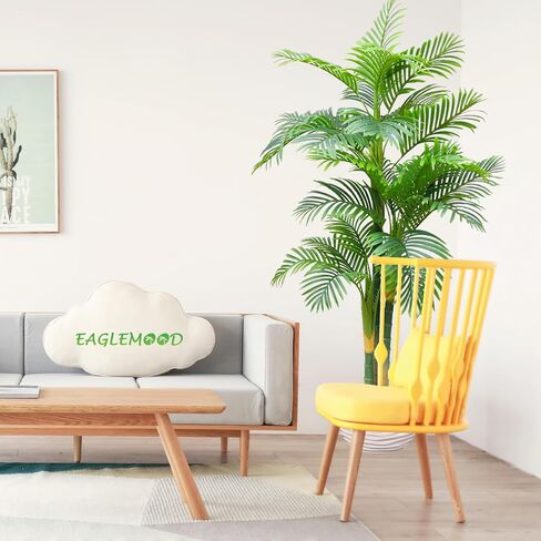 Artificial Palm Tree 7FT 3Trunks 27Leaves Golden Cane Palm Artificial Tree Palm Tree UV Resistant Fake Plant in Pot for Indoor Outdoor Decor Green 2Pcs in Saudi Arabia