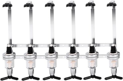 Wall Mounted 6-Bottle Liquor Dispenser, Bar Butler Beverage Stand, Optic Spirit Drinkware Set - Perfect for Home Bar, Wine, Beer, Cocktail Dispensing in Saudi Arabia