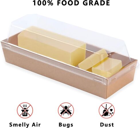 Butter Dish with Clear Lid for Countertop 6 Pack, Butter Keeper with Lid, Cardboard Butter Holder Container for West/East Coast Butter, Brown in Saudi Arabia