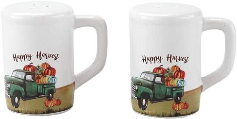 مجموعة Lakeside Collection Harvest Salt Pepper - هزازات سيراميك لديكور المطبخ في عيد الشكر، متعددة الألوان in Kuwait