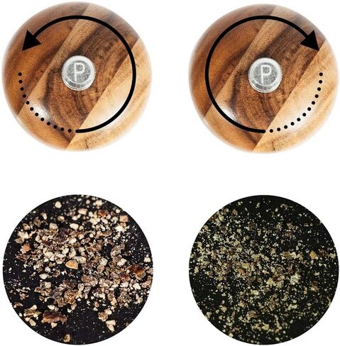 Pepper Mill, Pepper Grinder with Adjustable Ceramic Grinder, Acacia Wood, Height 16.5 cm / 6 inch in Saudi Arabia