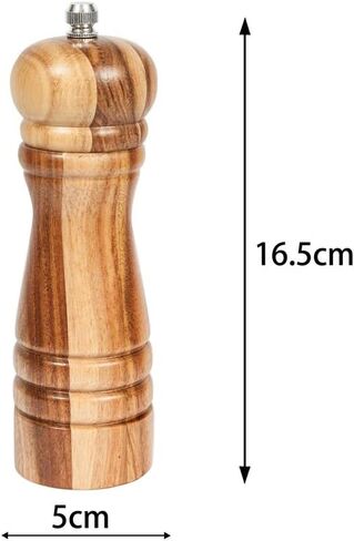 Pepper Mill, Pepper Grinder with Adjustable Ceramic Grinder, Acacia Wood, Height 16.5 cm / 6 inch in Saudi Arabia