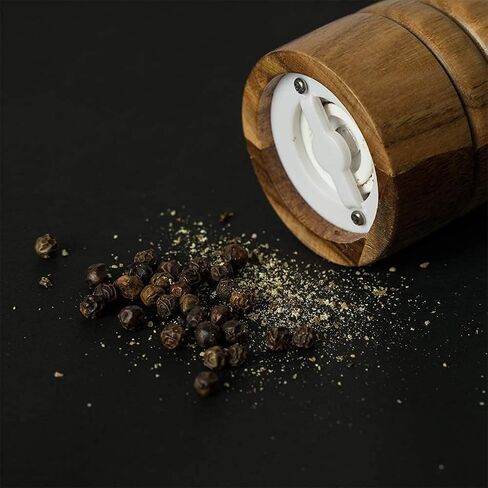Pepper Mill, Pepper Grinder with Adjustable Ceramic Grinder, Acacia Wood, Height 16.5 cm / 6 inch in Saudi Arabia
