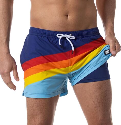 Third Wave Swim Trunks for Men with Compression Liner and 3 Inch Inseam - Premium Swim Shorts and Bathing Suit for Swimming in Saudi Arabia