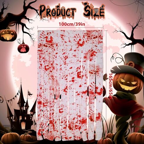 قطعتان من ديكورات باب الهالوين، ستارة باب بطبعة يد الهالوين للهالوين، ستارة المدخل، قماش مخيف، ديكور رعب للمنزل المسكون لحفلة الهالوين in Kuwait