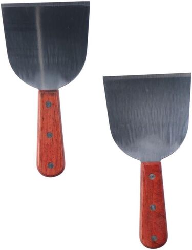 Laboratory Mixing Tool 2PCS with Hardwood Handle Classic 4" Blade Wood Handle Shovels Household Stainless Steel Lab Spatula for Rolled Ice Cream in Saudi Arabia