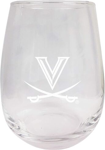 Virginia Cavaliers Etched Stemless Wine Glass 15 oz 2-Pack Officially Licensed Collegiate Product in Saudi Arabia
