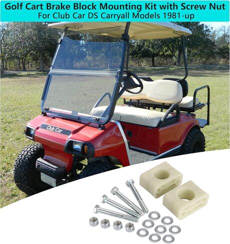 10L0L Golf Cart Brake Block Mounting Kit with Screw Nut for 1981-Up Club Car DS Carryall Models OEM# 1011402 in Saudi Arabia