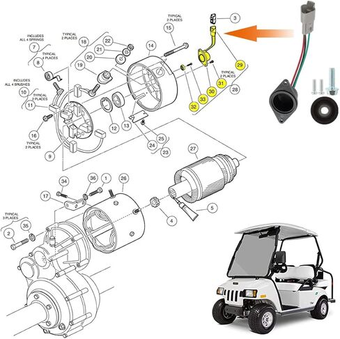 مستشعر سرعة عربة الجولف IQ يناسب نادي السيارات DS ومحرك عربة الجولف الكهربائي السابق ADC، يستبدل OEM #1027049-01 102704901 in Kuwait