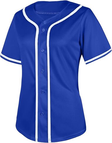قميص جيرسيه بيسبول نسائي بأزرار سفلية، قمصان جيرسيه البيسبول بأكمام قصيرة، قمصان هيب هوب النشطة in Kuwait