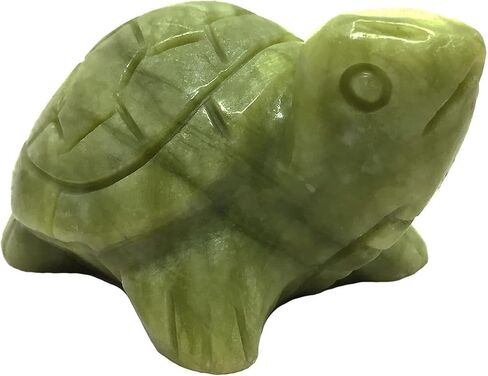 سلحفاة طبيعية أفعواني اليشم الأحجار الكريمة الحيوان نحت سحر الطوطم تمثال، 3 بوصة in Kuwait