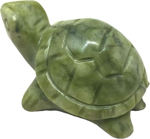 سلحفاة طبيعية أفعواني اليشم الأحجار الكريمة الحيوان نحت سحر الطوطم تمثال، 3 بوصة in Kuwait