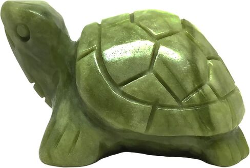 سلحفاة طبيعية أفعواني اليشم الأحجار الكريمة الحيوان نحت سحر الطوطم تمثال، 3 بوصة in Kuwait