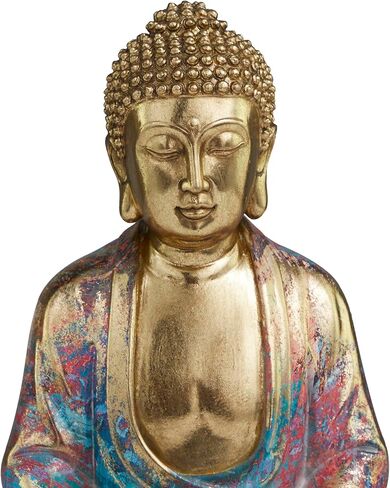 The Novogratz Resin Buddha Decorative Sculpture Home Decor Statue, Accent Figurine 8" x 6" x 12", Multi Colored in Kuwait