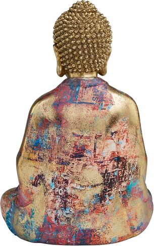 The Novogratz Resin Buddha Decorative Sculpture Home Decor Statue, Accent Figurine 8" x 6" x 12", Multi Colored in Kuwait