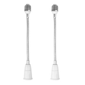 E26/E27 Light Socket Extender Adapter,40cm/15.7 inch Light Bulb Extension,E26 to E26 Socket Extender,Bendable Flexible Gooseneck Adjustable Extension Socket Extender Adaptor (2 Pack)