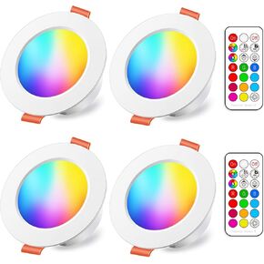 LED Reccessed Downlights, 70W Equivalent, Color Changing, 4 Inch, 2700K Warm White, Recessed Ceiling Lights (4 Packs)