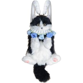 Chongker Mini Cat Stuffed Animals Backpack - Handmade Lifelike Stuffed Cat Plush Backpack, Cat Shaped Animals Bag, Mini Light Calico