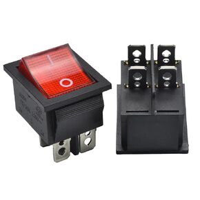 2Pcs Rocker Switch, 4 Pins 2 Position ON/Off Red LED Light Illuminated Boat KCD4-201N Rocker Switch AC 10A/125V 6A/250V 15A 250V
