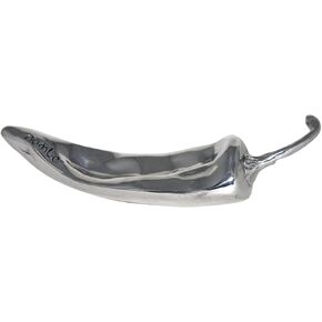 nambe Chili Pepper Figurine | New Mexico Pepper Sculpture Home Décor | Small Figurines Desktop, Kitchen, and Bookshelf Decoration | Made of Metal Alloy (6-inch)