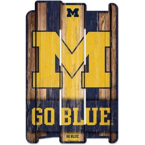 Wincraft NCAA Michigan Wolverines SignWood Fence Style, Team Color, 11x17