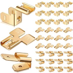 36 Pieces of Electrical Spade Connectors Including 12 Pcs Piggyback Spade Connectors, 12 Pcs Double Spade Connector and Chair Terminal Quick Disconnect Adapter 1/4" 2 Male and 1 Female Tabs