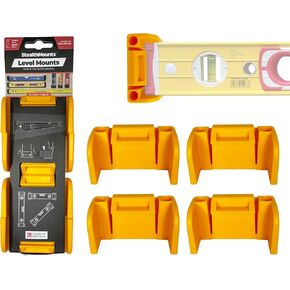 StealthMounts Yellow Universal Level Holder | Locking Level Mounts | 2 Pack | Fits All Brands | Perfect for Level Storage