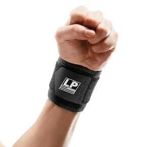 LP SUPPORT 753CA Extreme Adjustable Wrist Compression Strap - Support for Weightlifting, Crossfit, Tennis - Wrist Brace for Both Hands - One Size Adjustable (Black)