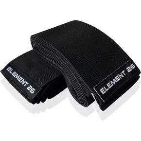 Element 26 Knee Wraps for Weightlifting - Compression Wrap Knee Support for Working Out, Powerlifting & Body Building | Deadlift Wraps (Long, Black) in Kuwait