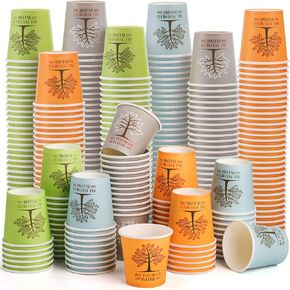 AVLA 800 Pack Bathroom Cups, 2 OZ Disposable Paper Mouthwash Cups, Small Hot Cold Beverage Drinking Cup, Mini Colorful Espresso Cups for Parties, Picnic, Barbecue, Travel and Events, Tree Pattern