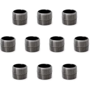 أنبوب صناعي مقاس 1 × 2 بوصة، أنبوب حديد TZH مكون من 10 عبوات، أنابيب فولاذية شديدة التحمل مقطوعة مسبقًا، حلمة أنابيب معدنية ملولبة للمشروع الصناعي العتيق DIY/الأثاث/ديكور الرفوف (1 بوصة × 2 بوصة، رمادي)