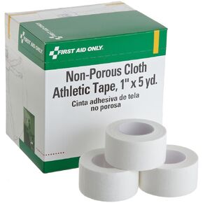 First Aid Only H638 1" X 5 Yd. Non-porous Cloth Athletic Tape Roll, 10-Count Box