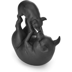Elements 5.12x2.95x5.91 Inch Mother and Baby Pig Resin Tabletop Decor Black