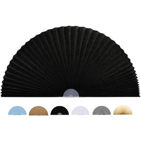 Jlong Arch Half Circle Window Shade Pleated Blinds No Tools Light Filtering Pleated Fabric Shade Arched Window Curtains for Home Living Room Bathroom Bedroom Kitchen Office, Easy to Cut and Install