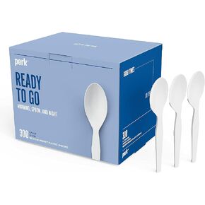 Perk PK56400 Perk Plastic Spoon, Medium-Weight, White, 300/Pack (PK56400)