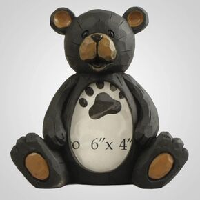 Cute Sitting Bear Photo Frame, 8.5-inch Length, Polyresin
