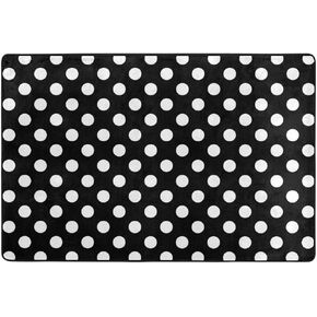 My Daily Classic Black and White Polka Dot Area Rug 2 x 3 Feet, Living Room Bedroom Kitchen Decorative Unique Lightweight Printed Rugs