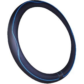 Boat Steering Wheel Cover Microfiber Leather 13-13.5 inch (Black)