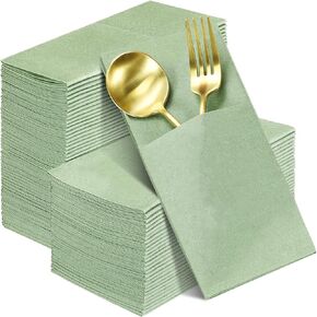 120 Pcs Sage Green Linen Feel Napkins 2 Ply Sage Green Wedding Napkins Disposable Soft Linen Dinner Napkins Guest Hand Towels for Wedding Bridal Baby Shower Decorations Supplies