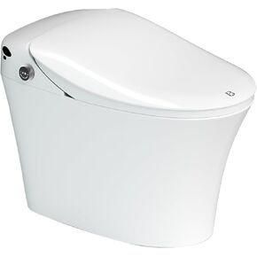 Smart Toilet, One Piece Toilet with Bidet Built in, Foot Sensor Modern Toilet Bidet Combo, Remote Control Warm Water, Elongated Heated Bidet Seat, Dryer, Built-in Water Tank, Night Light (P50S-US)
